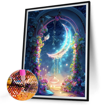 Flower Moonlight - Full AB Round Drill Diamond Painting 30*40CM