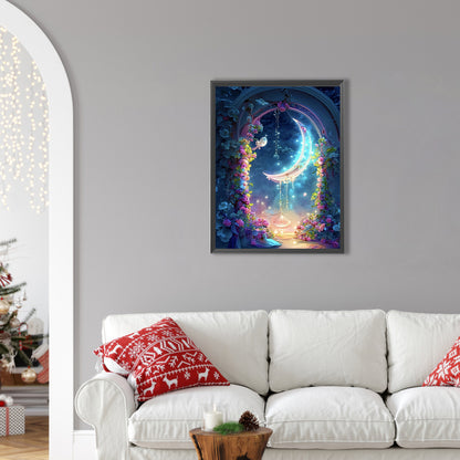 Flower Moonlight - Full AB Round Drill Diamond Painting 30*40CM