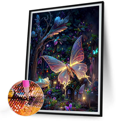 Fluorescent Butterfly - Full Round Drill Diamond Painting 35*45CM