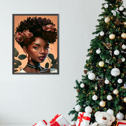 Black Girl - Full Round Drill Diamond Painting 30*40CM