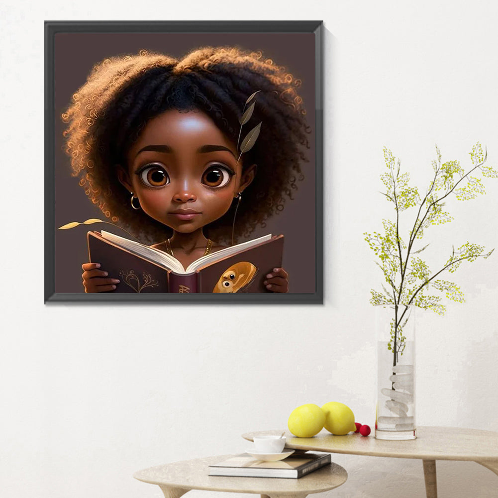 Black Girl - Full Round Drill Diamond Painting 30*30CM