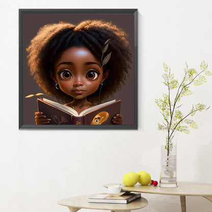 Black Girl - Full Round Drill Diamond Painting 30*30CM