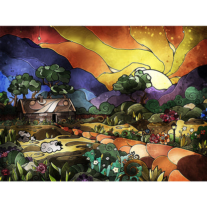 Pastoral Mural - Full Round Drill Diamond Painting 40*30CM