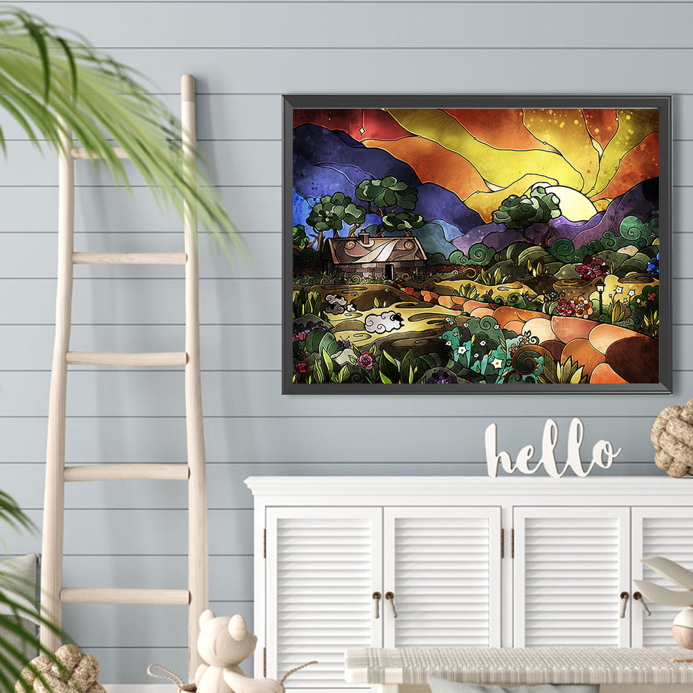 Pastoral Mural - Full Round Drill Diamond Painting 40*30CM