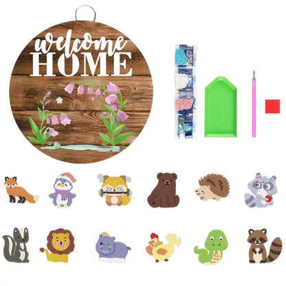 12 PCS Interchangeable Diamond Painting Wall Decor Soft Magnetic Sticker(Animal)