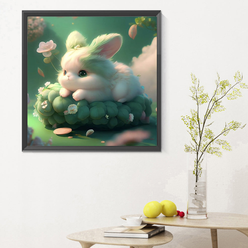 Green Bunny - Full Round Drill Diamond Painting 30*30CM