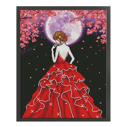 Pretty Moon Night - 14CT Stamped Cross Stitch 39*49CM(Joy Sunday)