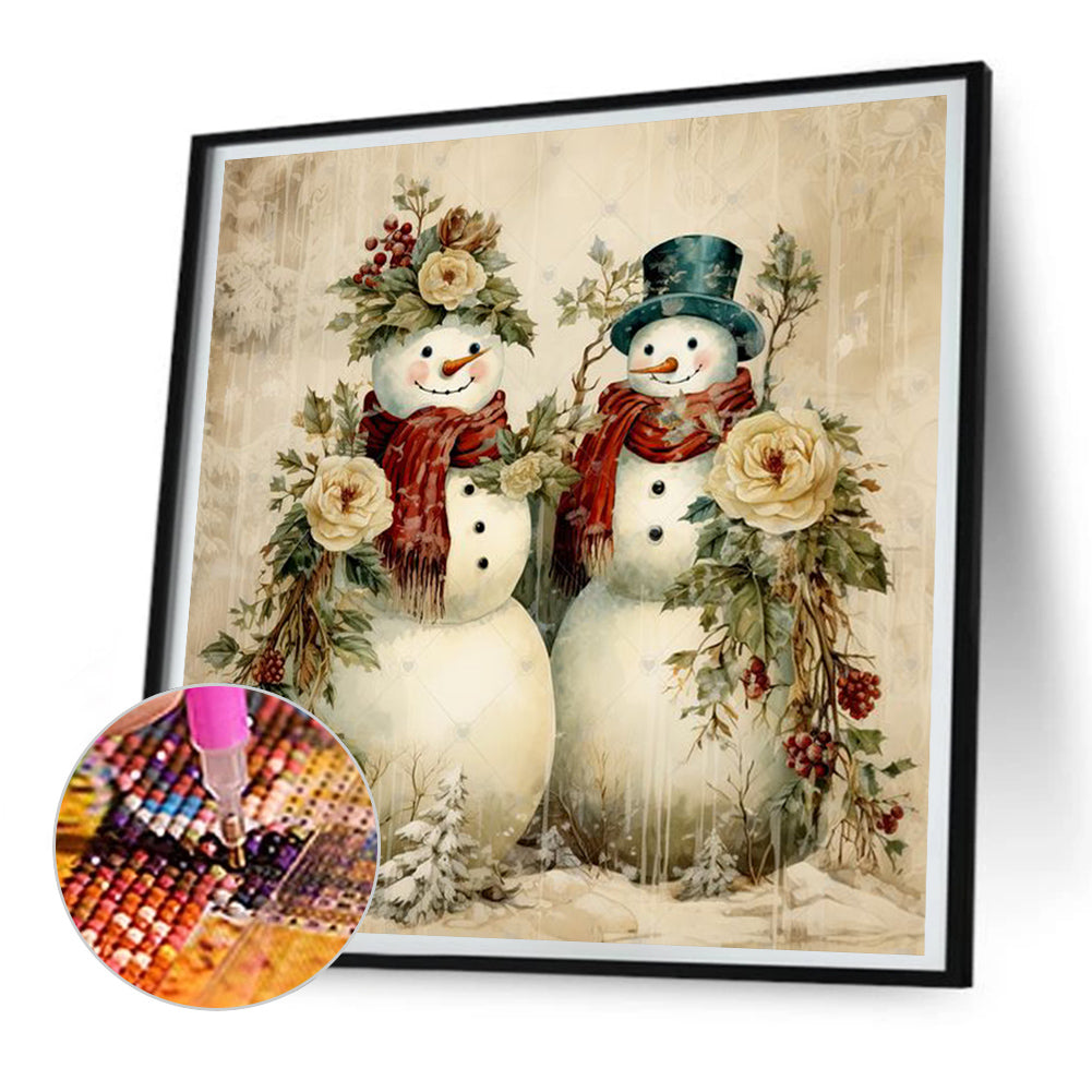 Christmas Snowman - Full Round Drill Diamond Painting 30*30CM