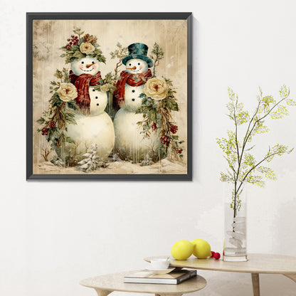 Christmas Snowman - Full Round Drill Diamond Painting 30*30CM