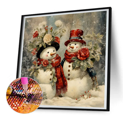 Christmas Snowman - Full Round Drill Diamond Painting 30*30CM