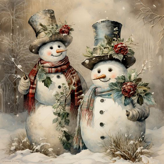 Christmas Snowman - Full Round Drill Diamond Painting 30*30CM