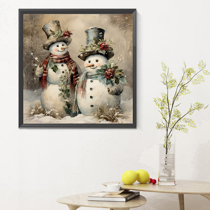 Christmas Snowman - Full Round Drill Diamond Painting 30*30CM