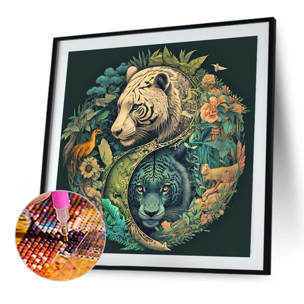 Yin Yang Tiger - Full Square Drill Diamond Painting 50*50CM