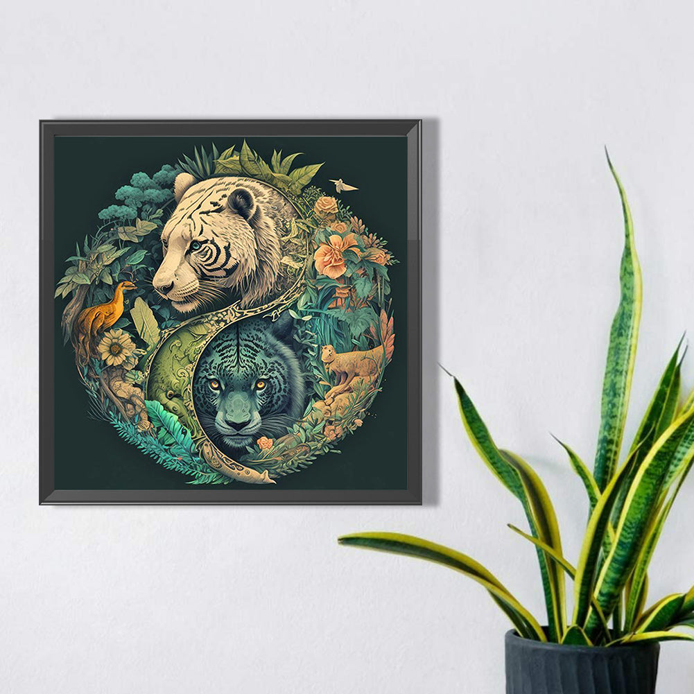 Yin Yang Tiger - Full Square Drill Diamond Painting 50*50CM