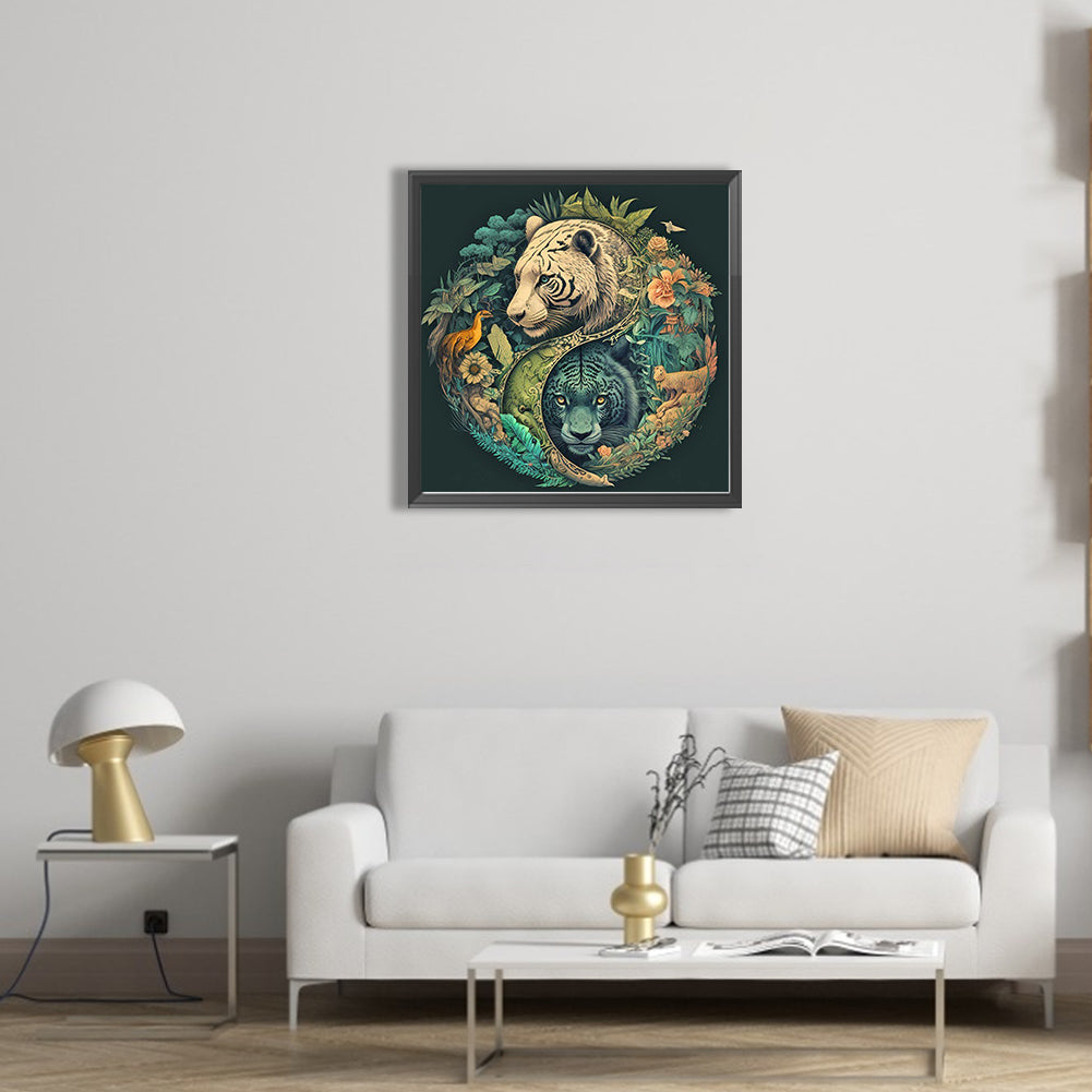 Yin Yang Tiger - Full Square Drill Diamond Painting 50*50CM