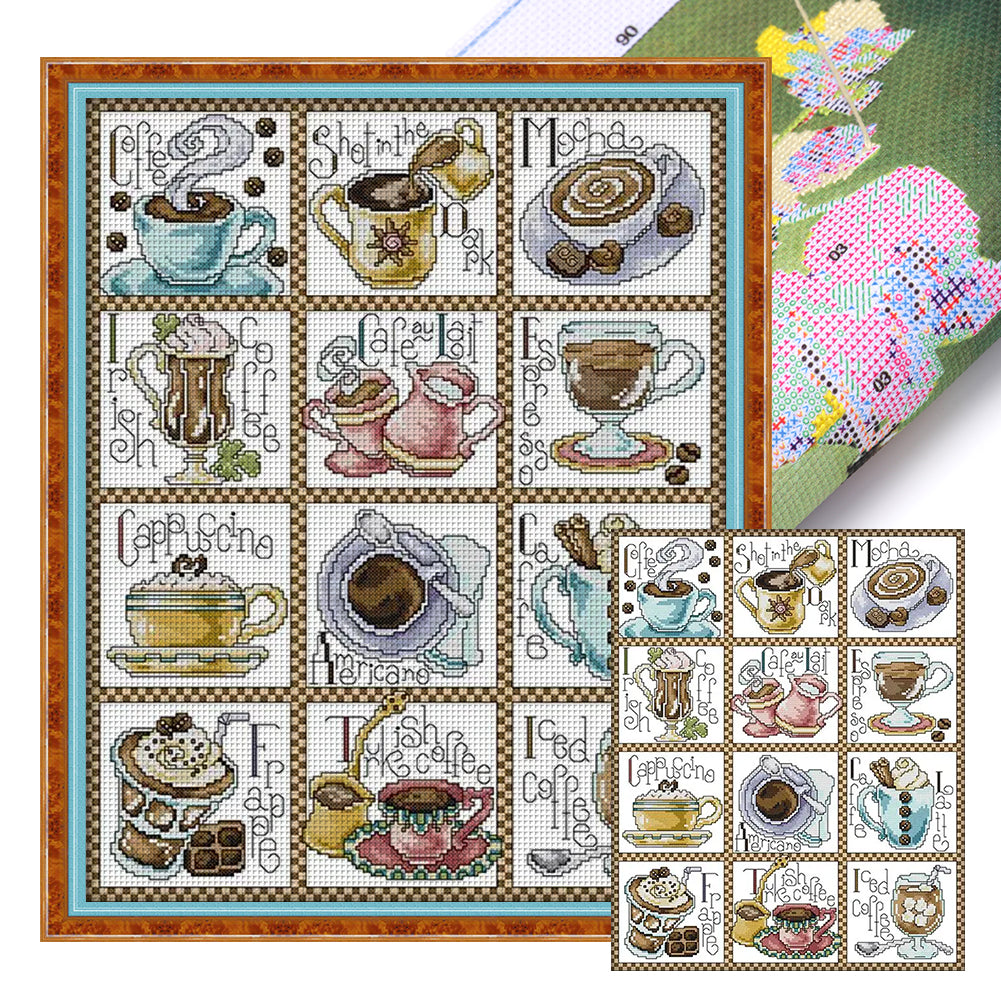 December Coffee - 14CT Stamped Cross Stitch 38*48CM(Joy Sunday)