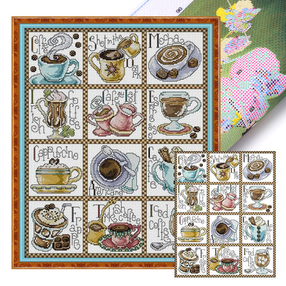 December Coffee - 14CT Stamped Cross Stitch 38*48CM(Joy Sunday)