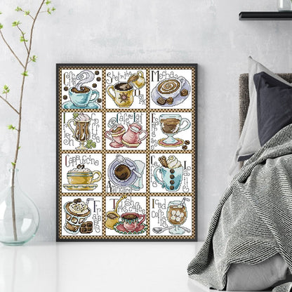 December Coffee - 14CT Stamped Cross Stitch 38*48CM(Joy Sunday)