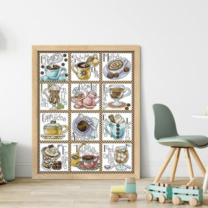 December Coffee - 14CT Stamped Cross Stitch 38*48CM(Joy Sunday)