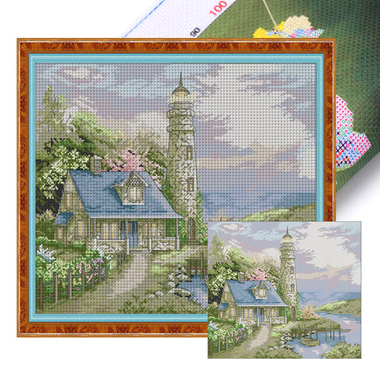 Lighthouse Eight - 14CT Stamped Cross Stitch 44*37CM(Joy Sunday)