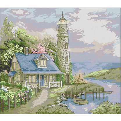 Lighthouse Eight - 14CT Stamped Cross Stitch 44*37CM(Joy Sunday)