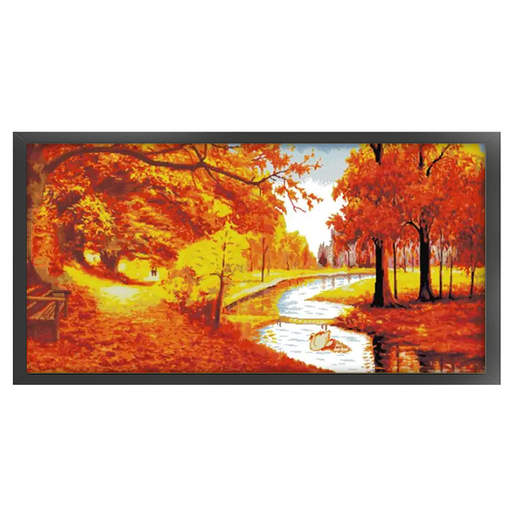 A Land Full Of Gold And Good Fortune - 14CT Stamped Cross Stitch 96*52CM(Joy Sunday)