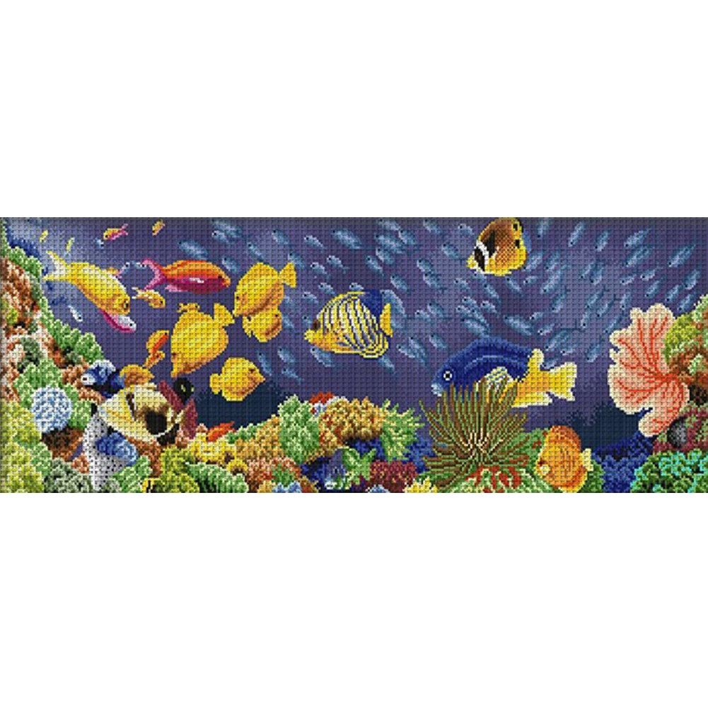 The Underwater World - 11CT Stamped Cross Stitch 90*40CM