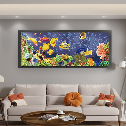 The Underwater World - 11CT Stamped Cross Stitch 90*40CM