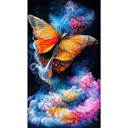 Colorful Mist Butterfly - Full AB Round Drill Diamond Painting 40*70CM