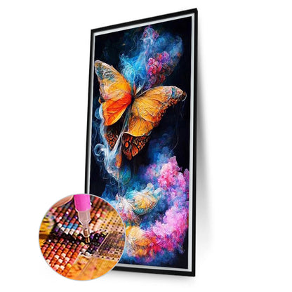 Colorful Mist Butterfly - Full AB Round Drill Diamond Painting 40*70CM