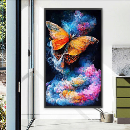 Colorful Mist Butterfly - Full AB Round Drill Diamond Painting 40*70CM