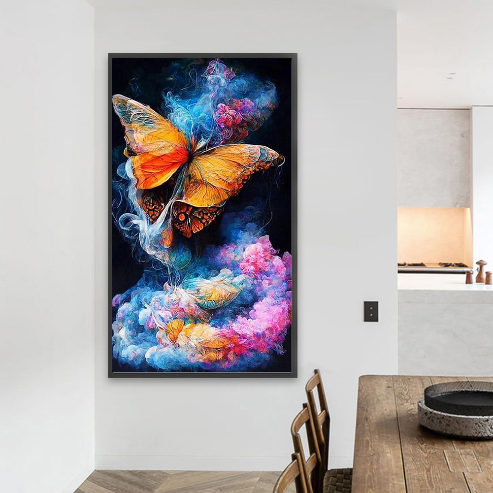 Colorful Mist Butterfly - Full AB Round Drill Diamond Painting 40*70CM