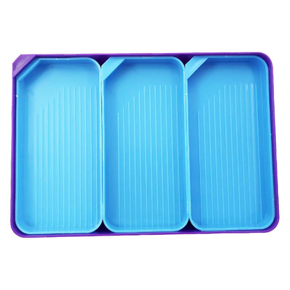 4 Set Large Diamond Art Painting Bead Sorting Trays for DIY Art Craft (Blue)
