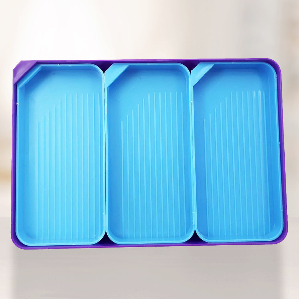 4 Set Large Diamond Art Painting Bead Sorting Trays for DIY Art Craft (Blue)