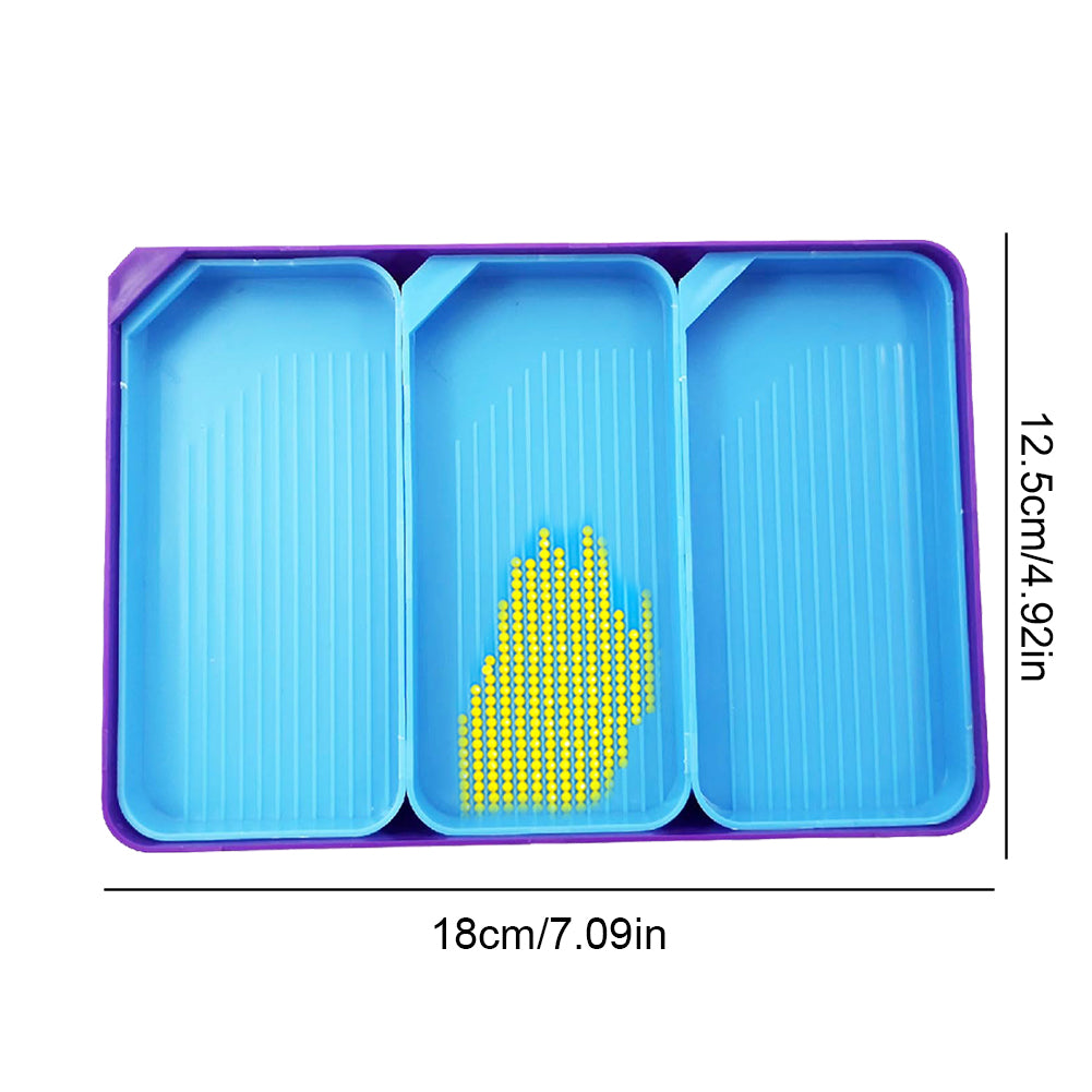 4 Set Large Diamond Art Painting Bead Sorting Trays for DIY Art Craft (Blue)