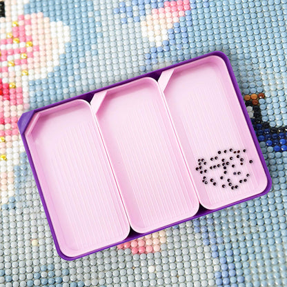 4 Set Large Diamond Art Painting Bead Sorting Trays for DIY Art Craft (Pink)