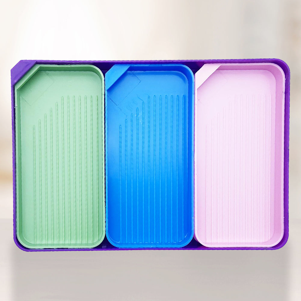 4 Set Diamond Art Painting Bead Sorting Trays for DIY Art Craft(Green Blue Pink)