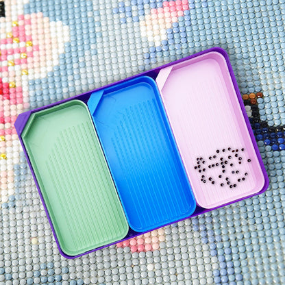 4 Set Diamond Art Painting Bead Sorting Trays for DIY Art Craft(Green Blue Pink)