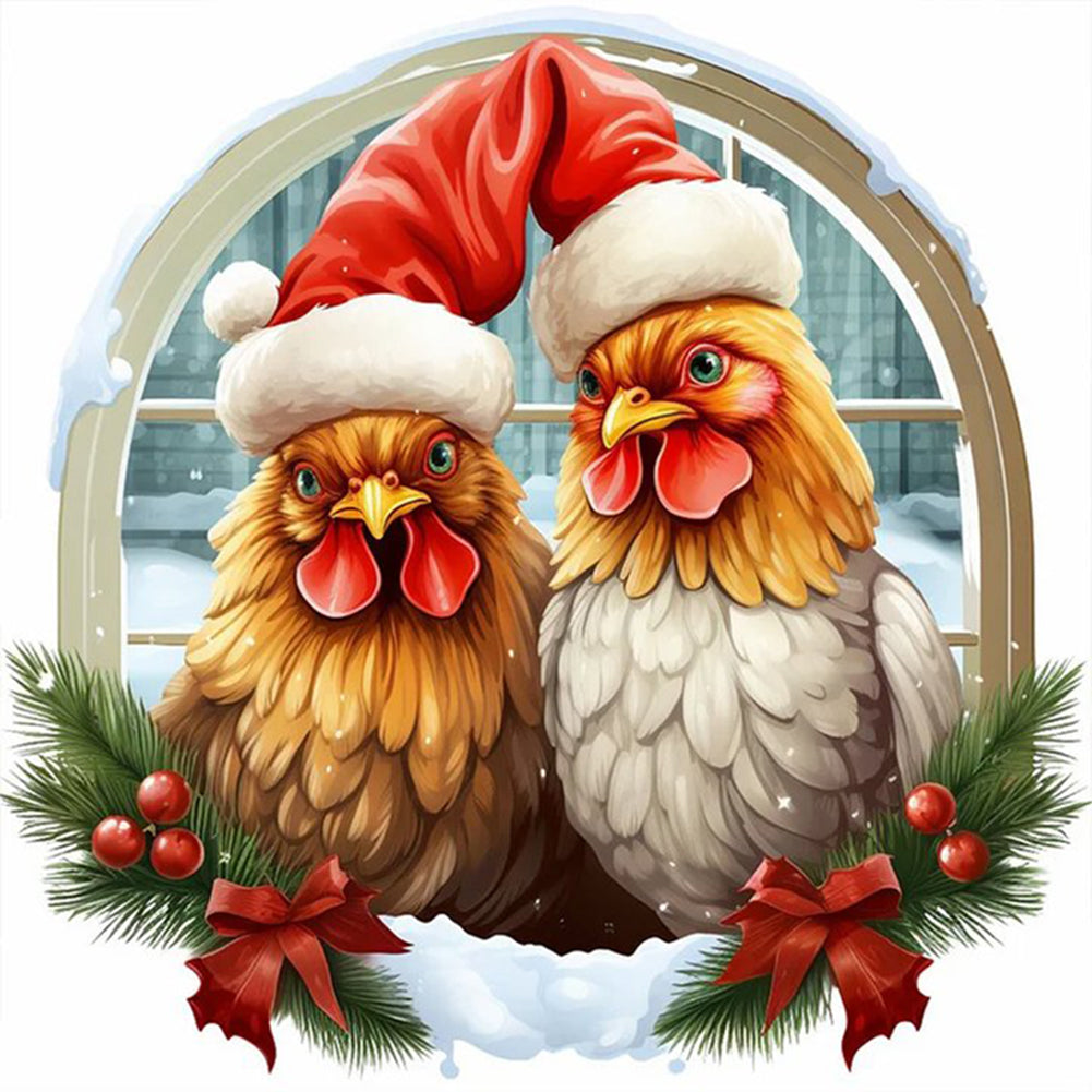 Winter Rooster - 11CT Stamped Cross Stitch 40*40CM