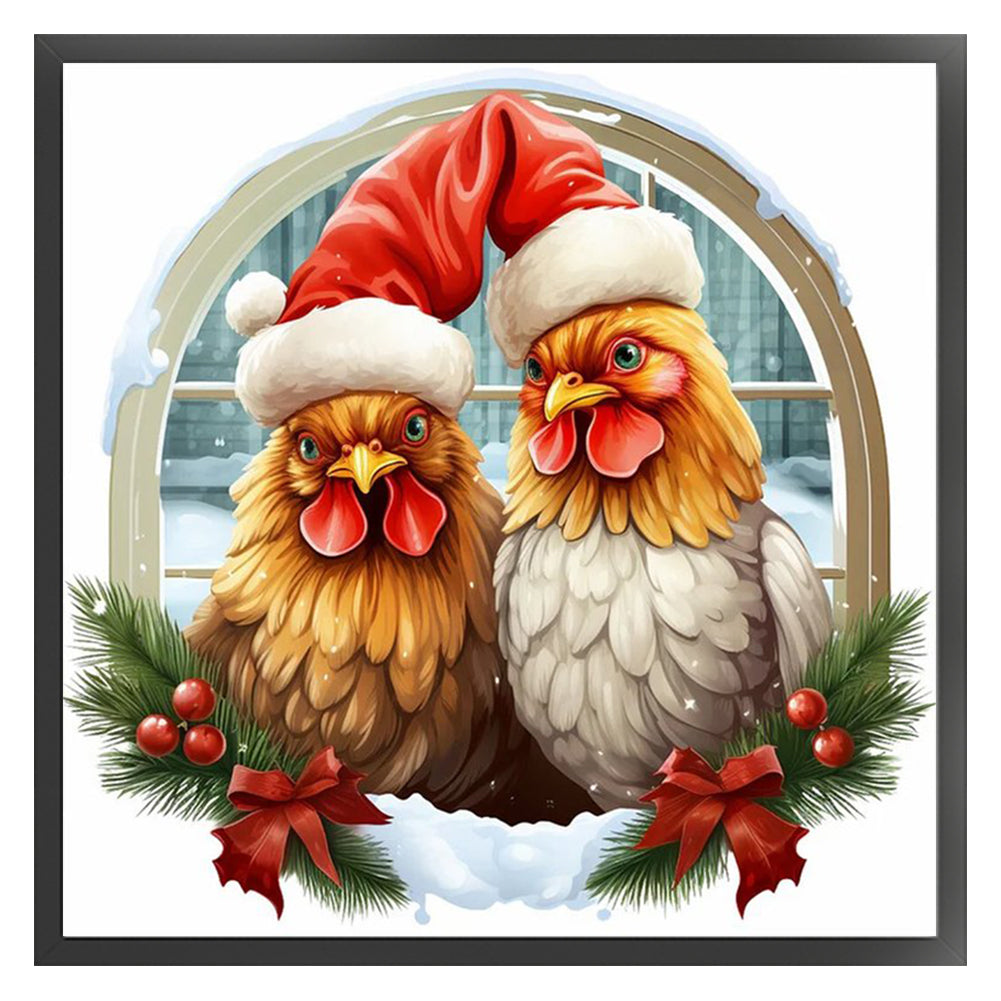 Winter Rooster - 11CT Stamped Cross Stitch 40*40CM