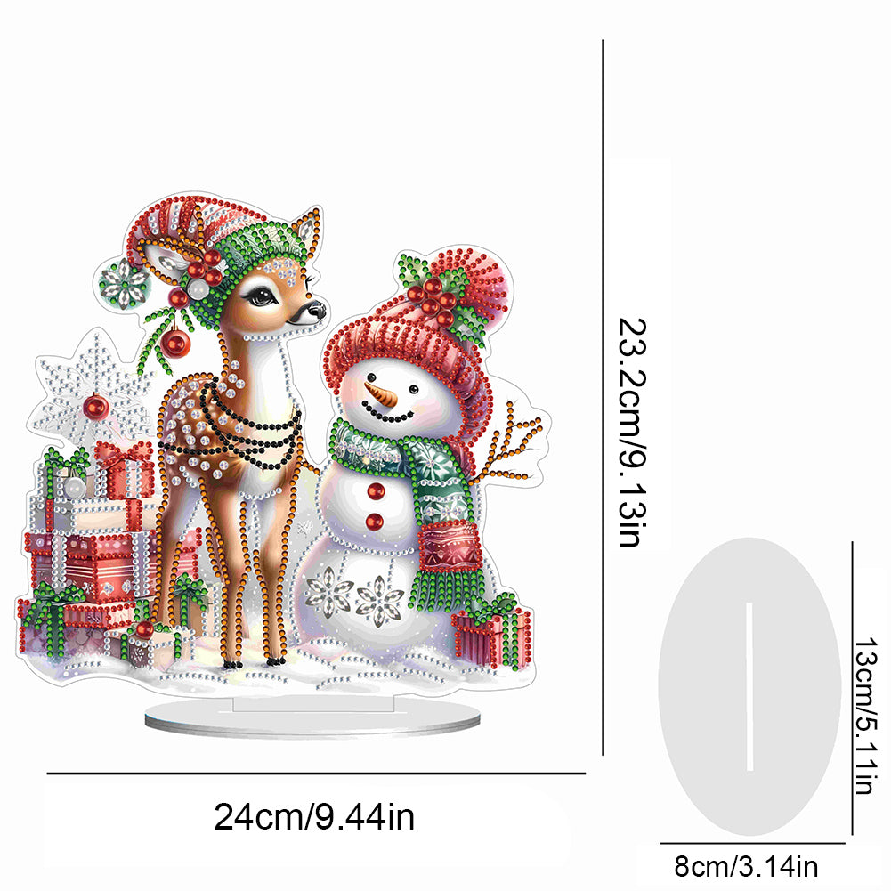 Christmas Acrylic Winter Snowman Diamond Painting Desktop Decor for Office Decor