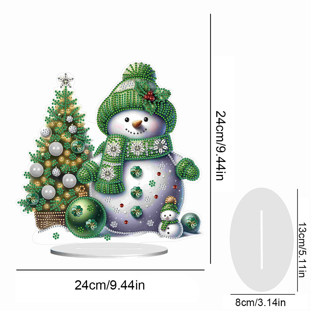 Christmas Acrylic Winter Snowman Diamond Painting Desktop Decor for Office Decor