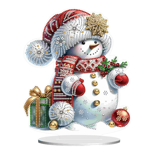 Christmas Acrylic Winter Snowman Diamond Painting Desktop Decor for Office Decor