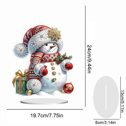 Christmas Acrylic Winter Snowman Diamond Painting Desktop Decor for Office Decor