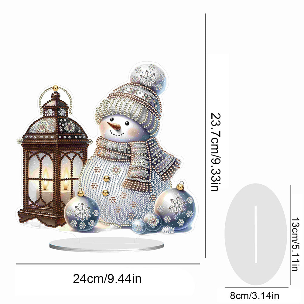 Christmas Acrylic Winter Snowman Diamond Painting Desktop Decor for Office Decor