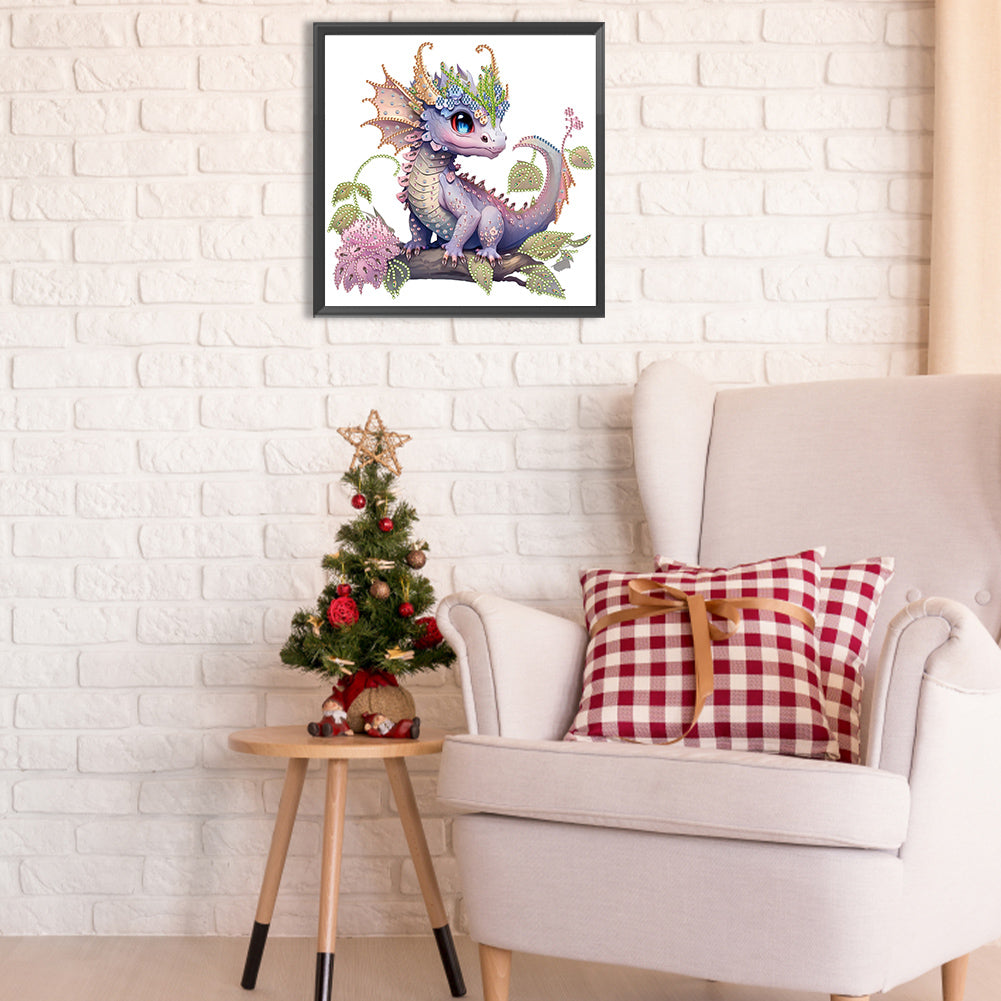 Purple Dragon - Special Shaped Drill Diamond Painting 30*30CM