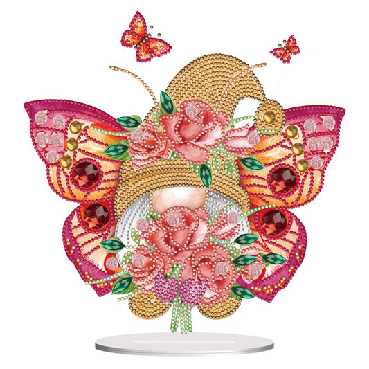 Butterfly Gnome Diamond Painting Desktop Ornaments Kit for Office Desktop Decor