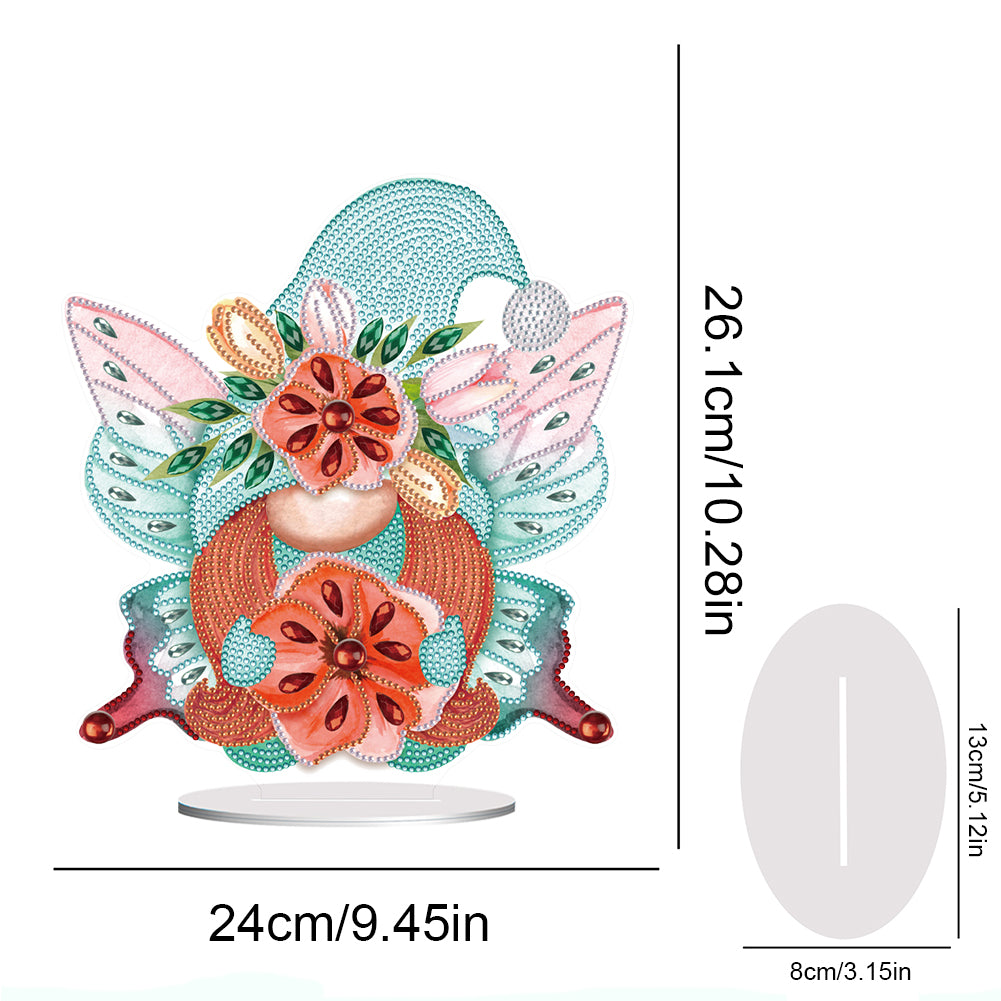 Butterfly Gnome Diamond Painting Desktop Ornaments Kit for Office Desktop Decor