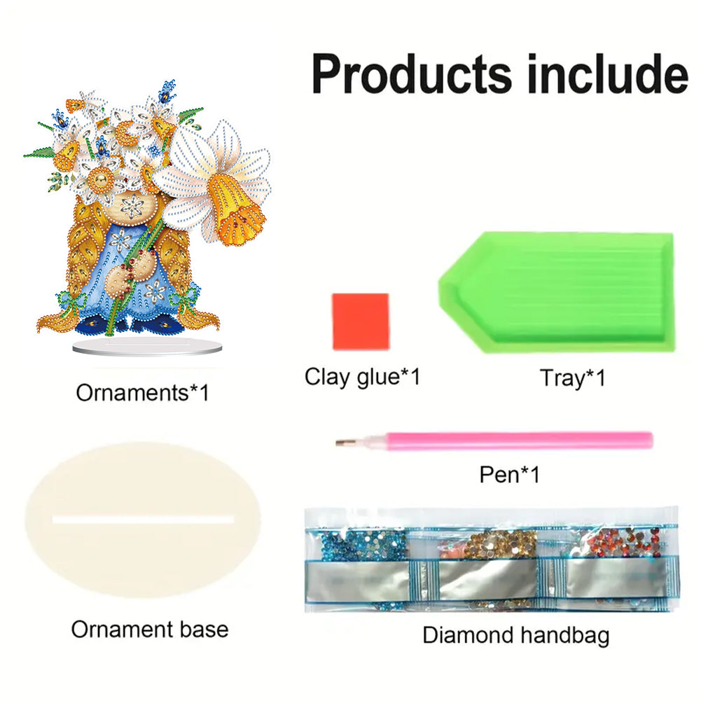 Garden Gnome DIY Diamond Painting Desktop Ornaments Kit for Office Desktop Decor