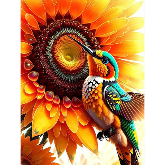 Sunflowers And Hummingbirds - Full Round Drill Diamond Painting 30*40CM